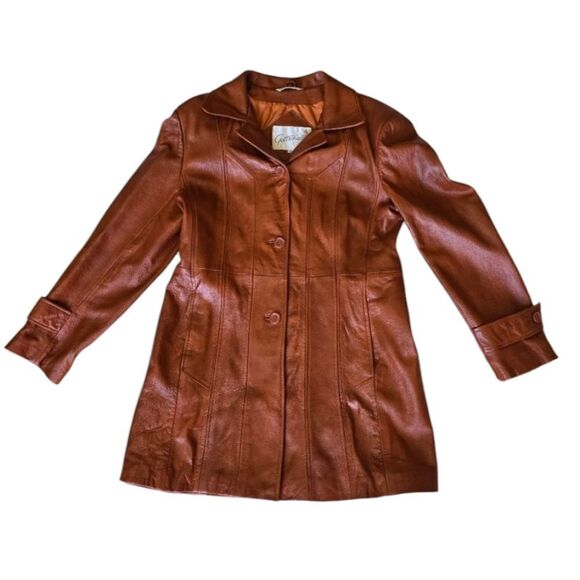 GOTTSHALK'S Womens Genuine Leather Jacket Brown Size 14 Western Bohemian - Picture 1 of 12